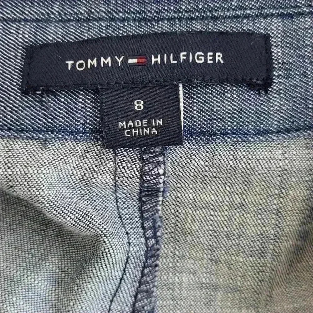 Tommy Hilfiger In Bloom Sleeveless Debim Dress With Belt Womens Size 8 - Picture 10 of 11